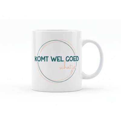 Komt Wel Goed Schatje Troostende Mok – Positieve Nederlandse Quote Keramische Koffiemok – 330 ml
