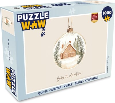 Puzzel Quote - Winter - Kerst - Beige - Kerstbal - Legpuzzel - Puzzel 1000 stukjes volwassenen - Kerst - Cadeau - Kerstcadeau voor mannen, vrouwen en kinderen