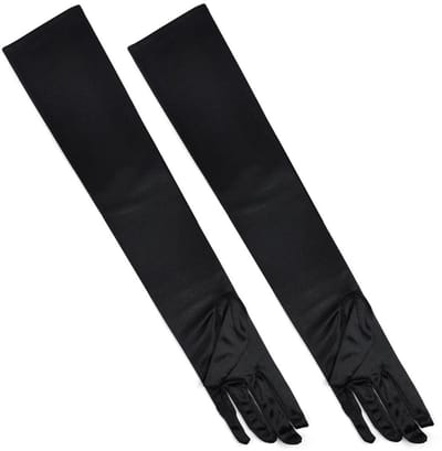 Dailygoods- Ellebooghandschoenen Retro Stijl - Zijden Look - 2 Stuks - 19 Inch Lengte - Perfect voor Themafeesten - Synthetisch Materiaal - Handschoenen