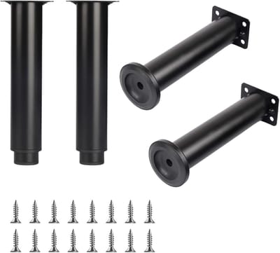 4 Stuks Verstelbare Meubelpoten Zwart Metaal 8-12 cm Hoogte In te Stellen