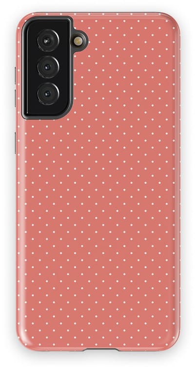Micro Dots Tough Hoesje Samsung Galaxy S21 Plus | Geschikt Voor Mag | Stippen Motief Backcover Samsung Galaxy S21 Plus Soft Coral