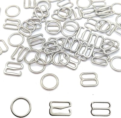 180 Stuks Verstelbare Sliders voor Ondergoed en Beha's - 12mm Ringen en Haaksluitingen voor Lingerie, Badmode en Nachtkleding (Zilver)