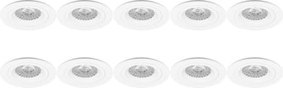 Spot Armatuur 10 Pack - Pragmi Rodos Pro - GU10 Inbouwspot - Rond - Wit - Aluminium - Ø93mm