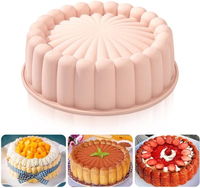 Dailygoods - Siliconen Bakvorm - Taartvorm - Antiaanbaklaag - 8 Inch - Zonnebloem - Bakgereedschap - Vaatwasserbestendig - Roze