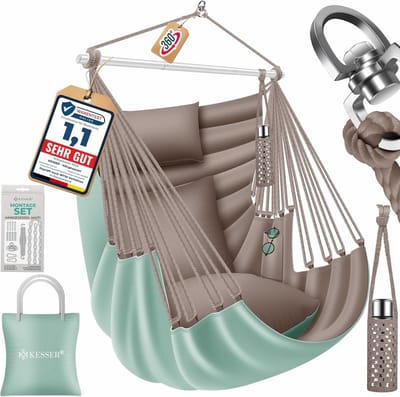 Luxe Hangstoel met 360° Rotatie - Binnen & Buiten - Inclusief Kussens & Draagtas