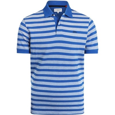 McGregor Oxford Piquee Stripe Polo Kobalt Size: S | Polo Shirts Outlet | Heren | Blauw