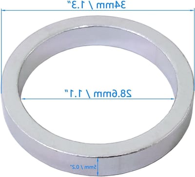 Vervangende fietskopafdichting van aluminiumlegering voor mountainbikes - 10x set, 28.6 mm, duurzaam en lichtgewicht