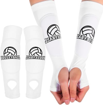 1 Paar Volleyball Arm Guards met Antislip Beschermpad en Duimopening - Elastische Bescherming voor Voorarmen, Sportaccessoires voor Volleybal en Training