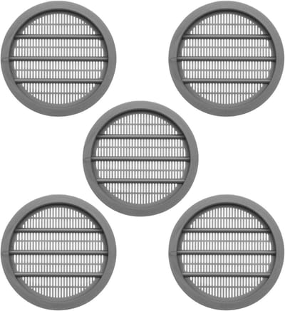 Ventilatie rooster - Luchtgaten - Meubels ventileren - Inbouw model - Ø 65 mm - Zilvergrijs