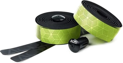 ACID Bar Tape RC 3.0 - Stuurlint - Polyurethaan met microvezels en nano-afwerking - Plakstrook - Aluminium stuurdoppen - 2000 x 30 x 3.0 mm - Zwart/Geel