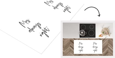 Keukenloper - Loper keuken - Huwelijk - 'Mrs. always right' - Spreuken - Quotes - 120x60 cm - Keukenloper vinyl