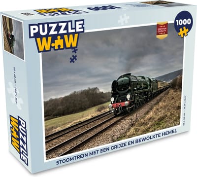 Puzzel Stoomtrein met een grijze en bewolkte hemel - Legpuzzel - Puzzel 1000 stukjes volwassenen