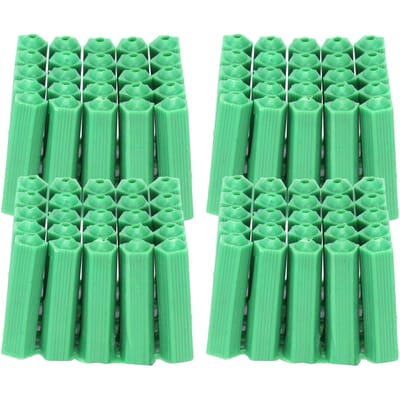 100 Pièces M6 Tube d'Expansion Cheville Murale en Plastique Fixation Tube d'Expansion Accessoire Vert