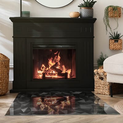 Coloray Vloerplaat Houtkachel - Plaat voor Onder Houtkachel - 100 cm x 70 cm - Open Haard Accessoires - Zwart Vloerplaat Kachel - Onderplaat Voor Houtkachel - Plaat onder Houtkachel - Kachel Onderplaat - Verwarmingsaccessoires