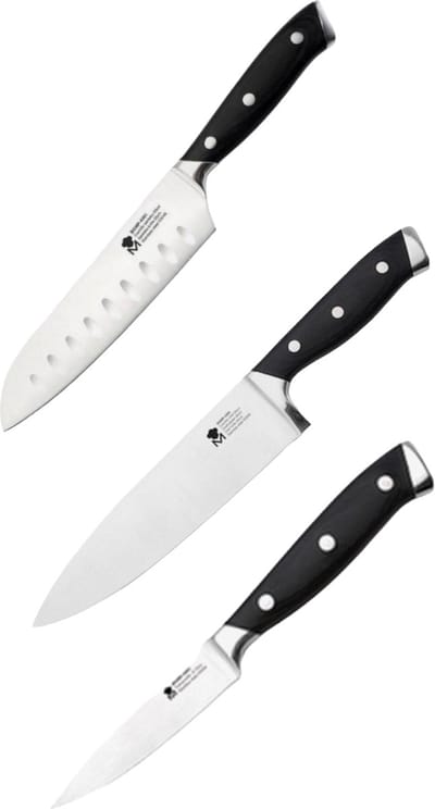Bergner Masterpro Messenset - 3 stuks - Koksmes/Santokumes/Schilmes