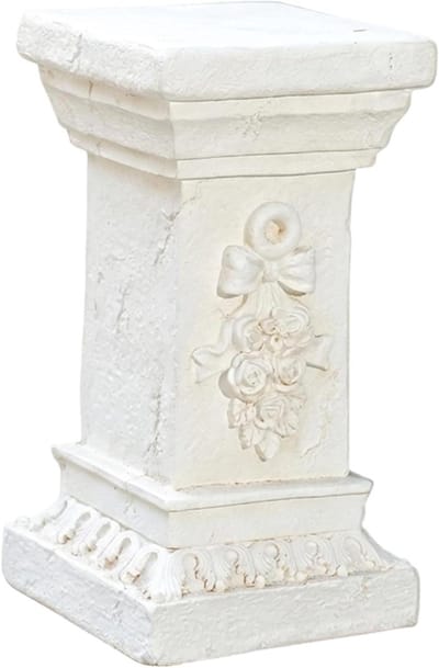 Sokkel Standaard - Zuilen Pilaar - Decoratie Presenteren - Realistische Steenlook - 32 x 17 x 17 cm - Wit