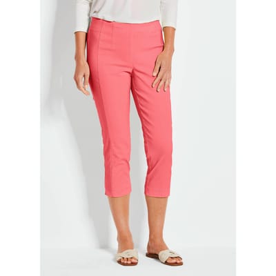 7/8-broek LOUISA met elastische tailleband van superstretch - koraalrood - Gr. 40 van Goldner Fashion