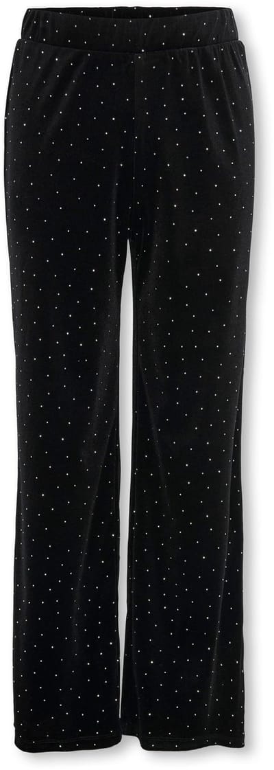 Kids broek VELLA VELVET Black Studs Wide Leg Fit