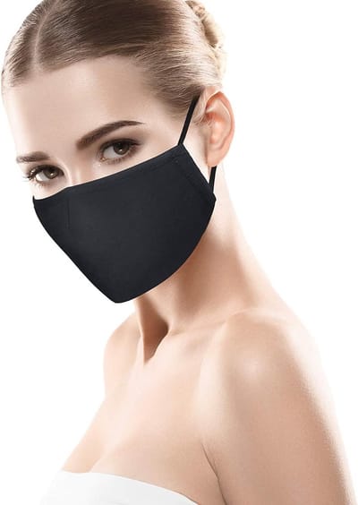 3-Laags Herbruikbaar Mondneusmasker van 100% Katoen met Verstelbare Oorlussen