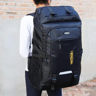 Herenrugzak, grote capaciteit rugzak, heren outdoor klimtas, grote rugzak, reistas, reistas 80 litres black