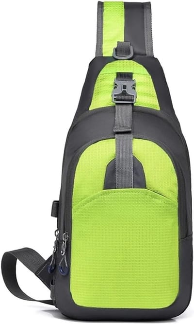 KZQ Een casual borsttas met een verstelbare schouderband. Deze lichtgewicht crossbodytas is geschikt voor wandelen en dagelijks gebruik (geel).