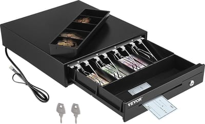 Kassalade 13 inch 12V - Geldlade voor POS-systeem met 4 Bill- en 5 Coin-vakken