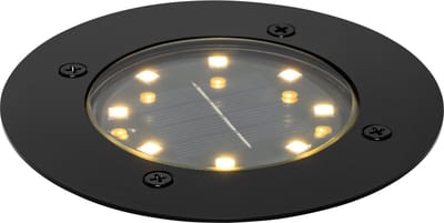 QAZQA terry - Moderne LED Grondspot met Solar | Zonne energie - 1 lichts - Ø 12 cm - Zwart - Buitenverlichting