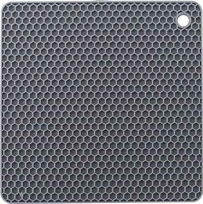 Fako® - Pannenonderzetter Hittebestendig - Onderzetter Voor Pannen - Siliconen Mat - Potopener - 18x18cm - Vierkant - Donkergrijs