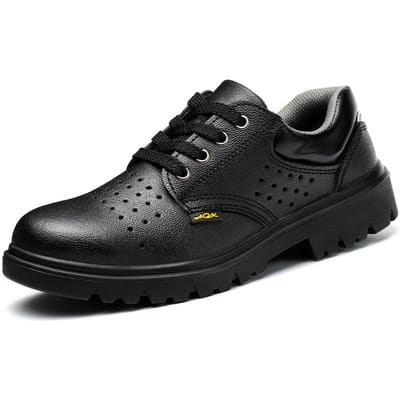 Anti-verbrijzeling en Anti-doorboring Stalen Tas Hoofd Stalen Zool Arbeidsbeschermingsschoenen Lage Schacht Ademende Veiligheidsschoenen 46 black