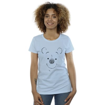 Disney Dames/Dames Winnie The Pooh Winnie The Pooh Gezicht Katoenen T-Shirt (Babyblauw)
