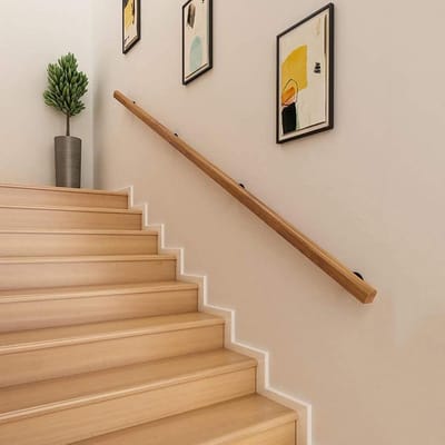 Houten trapleuningen - Balkon hekken - Veilige trappen - Massief hout - Tot 6 meter - Houtkleur