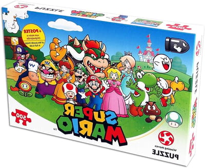 Super Mario Legpuzzel - Puzzel 500 stukjes - Ontspanning thuis - Inclusief poster - 500 stukjes - Mario Kart Friends