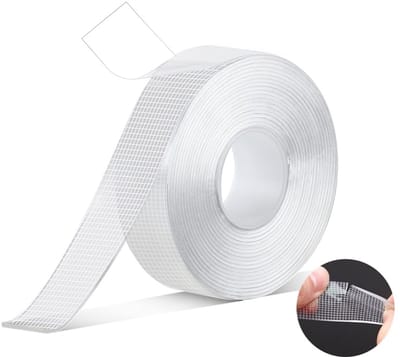 Plakband - Verpakkingstape - Plakhandjes - Plakband breed - Nano Dubbele Zijkleefband - Met Mesh Textuur - Ultra Hechtend, Sporenloze, Transparante Tape - 1mm x 3cm x 5m