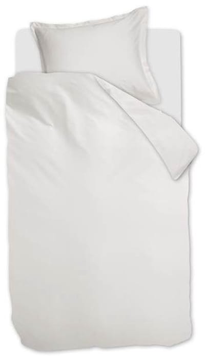 Snoozing Satin Uni Dekbedovertrek - Eenpersoons - 140x200/220 cm - White