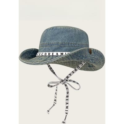 1 Stuks Unisex Gewassen Retro Bucket Hoeden, Buiten Casual Cowboy Zon Bescherming Hoed Voor Wandelen, Vissen, Dagelijks Gebruik Mannen Zomer Hoeden
