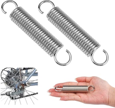 Set van 2 Kleine Spanningveren, Maximale Trekcapaciteit 12.8kg, RVS Tension Spring met Dubbele Haak, Geschikt voor Tent, Zonnescherm en Trampoline, Afmetingen 2.5x18x100mm