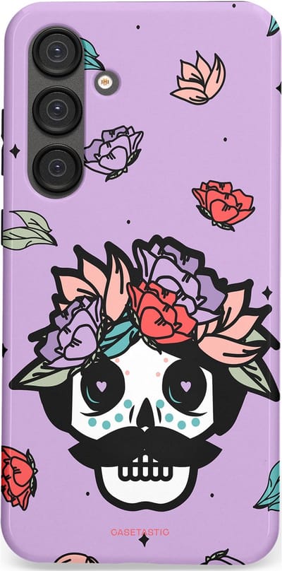 Casetastic Hoesje Geschikt voor Samsung S25 Plus - Stijlvolle Beschermende Duo-layer Case - Schedel Snor