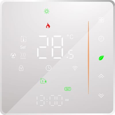 Thermostat intelligent WiFi, contrôleur de température, Programmable hebdomadaire, prend en charge le contrôle tactile/Mobile for Water Heating-T blanc