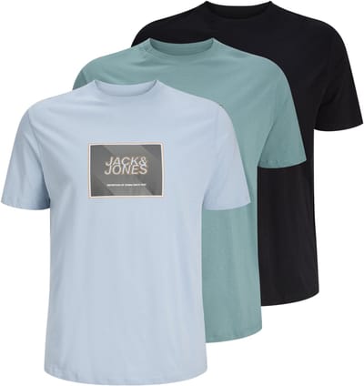 JACK&JONES PLUS PLUS JJRAIN TEE SS CREW NECK 3PK MP PLS Heren T-shirt - Maat EU2XL US1L