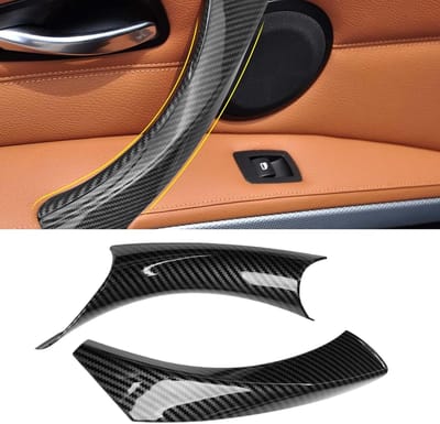 Set van 2 Binnenhandgrepen met Clip voor BMW 3 Serie E90 E91 E92 E93 316 318 320 323 325 328 (2005-2011) - Carbon Look, Perfecte Vervanging, Eenvoudige Installatie