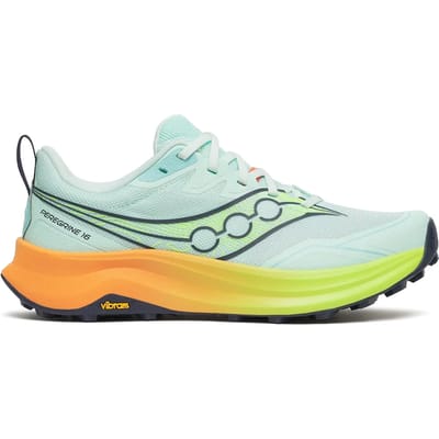 Saucony | Peregrine 16 | Trailschoenen | Dames | Aqua / Citron Piscine | 40 -