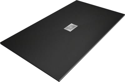 Mexen Hugo rechthoekige SMC douchebak 150 x 100 , zwart, inox afdekking - 42701015-X