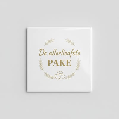 Lieve Opa Quote Keramische Tegel – “De Allerliefste Pake” Elegante Familie Wanddecoratie – 15 × 15 cm