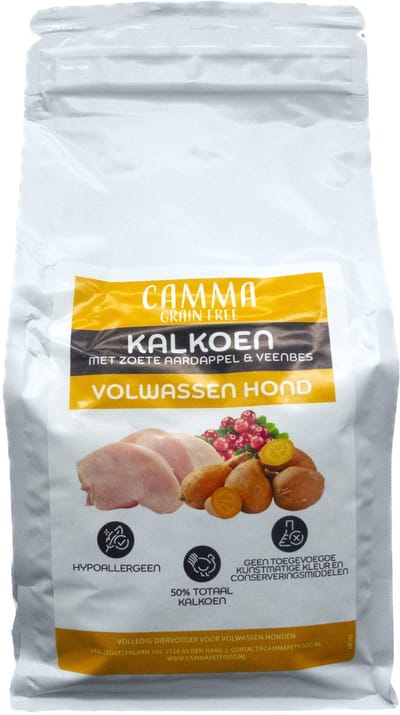 Camma Graanvrij Kalkoen Met Zoete Aardappel & Veenbes Volwassen Hond 2 kg
