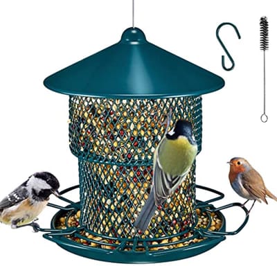 Hangende vogelvoederbak van metaal voor kleine vogels - Roestbestendig en milieuvriendelijk, ideaal voor tuin en buiten
