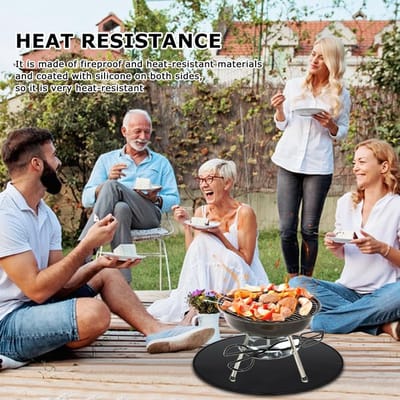 Candala cm, rond, vuurvaste onderlegger, herbruikbare vuurmat voor tafelhaard, siliconen coating, brandwerende mat, beschermingsdek en patio-mat