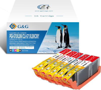 G&G Canon PGI-570/CLI-571 XL - Huismerk Inktcartridge - Zwart / Cyaan / Magenta / Geel