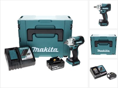 Makita DTW 300 RG1J accu-slagmoersleutel 18 V 330 Nm 1/2" borstelloos + 1x accu 6,0 Ah + oplader + Makpac