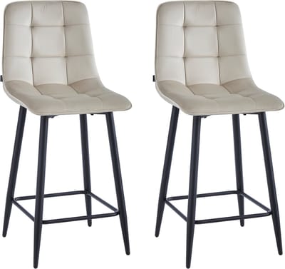 Colenis® - Luciano Barkruk - Set Van 2 - Beige - Fluweel - Velvet - Design