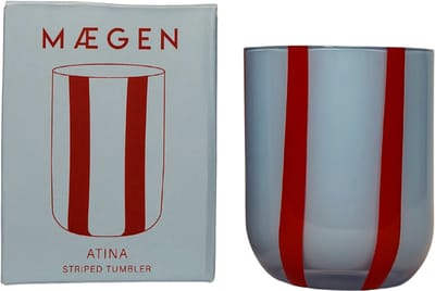 Maegen Drinkglas Strepen Blauw Rood Atina